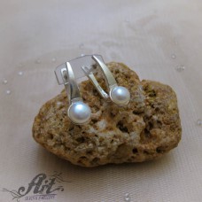 Сребърни обеци с перли E-1401